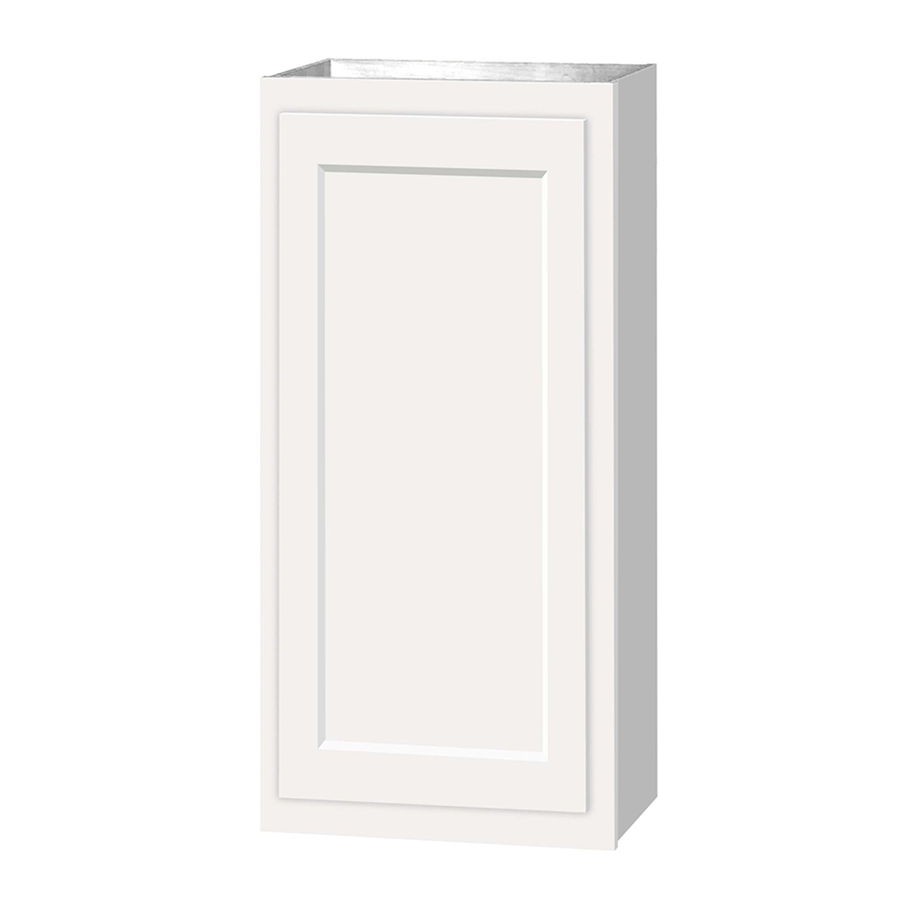 30 inch Wall Cabinets - Single Door - Dwhite Shaker - 15 Inch W x 30 Inch H x 12 Inch D