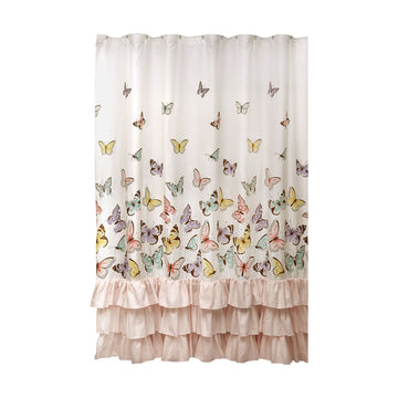 Flutter Butterfly Shower Curtain Pink