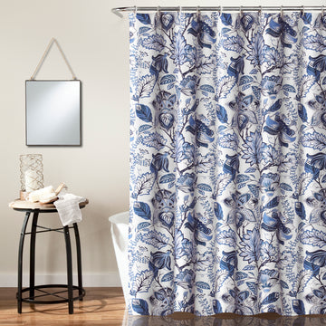 Cynthia Jacobean Shower Curtain Blue