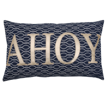 Ahoy Rope Knot Decorative Pillow Single Navy