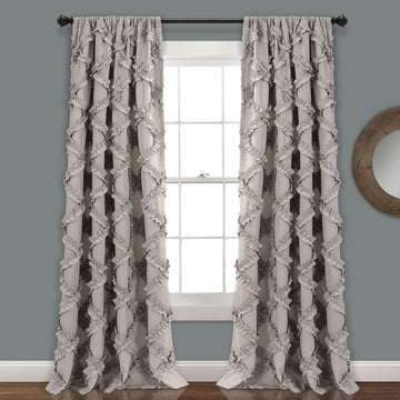 Ruffle Diamond Window Curtain Set