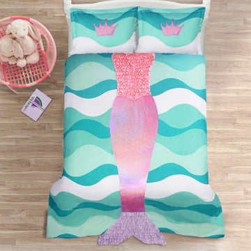 Mermaid Ruffle Comforter Pink/Purple