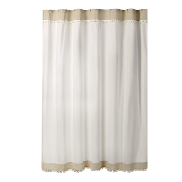 Adelyn Pom Pom Shower Curtain Neutral
