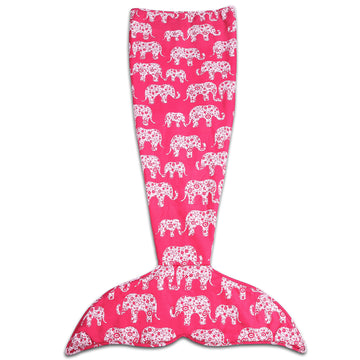 Elephant Parade Mermaid Shape Sherpa Throw Pink Single