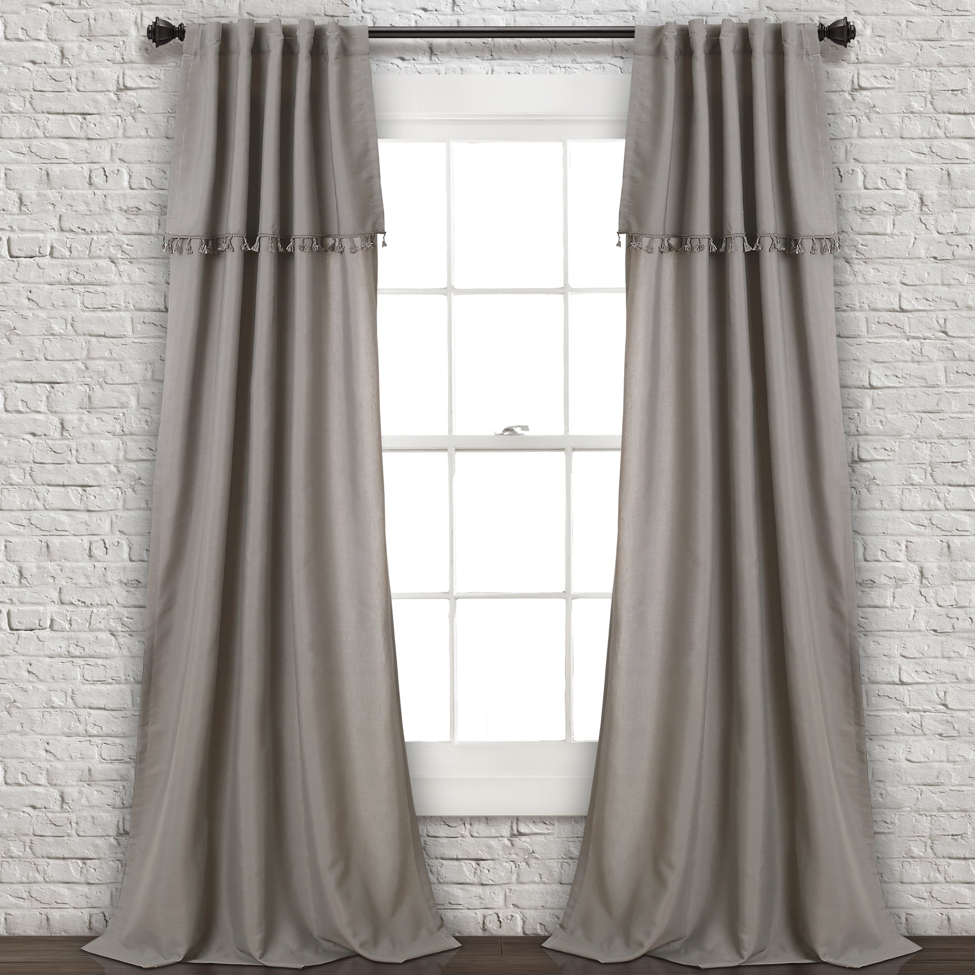 Ivy Tassel Window Curtain Panels Set