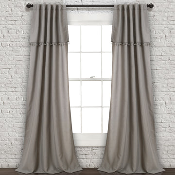 Ivy Tassel Window Curtain Panels Set