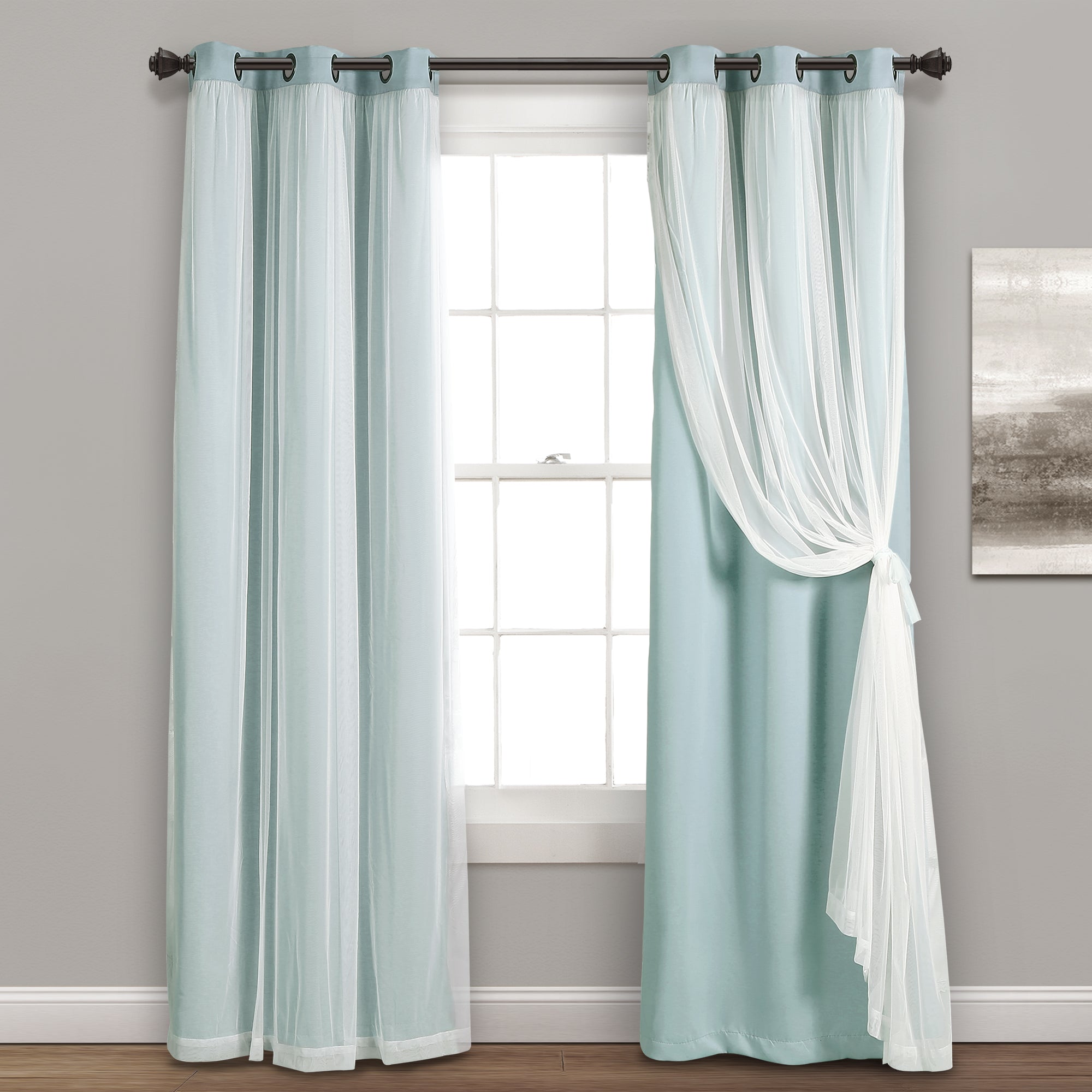 Lush Decor Grommet Sheer Panels W Insulated Blackout Lining