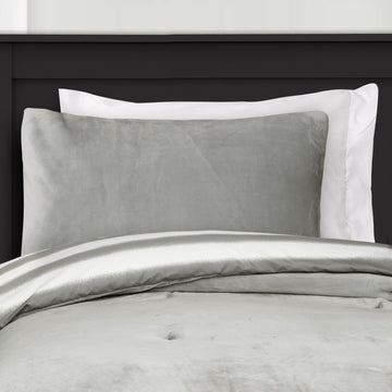 Plush Stripe Comforter Gray Set