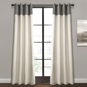 Milo Linen Window Curtain Panels White Set
