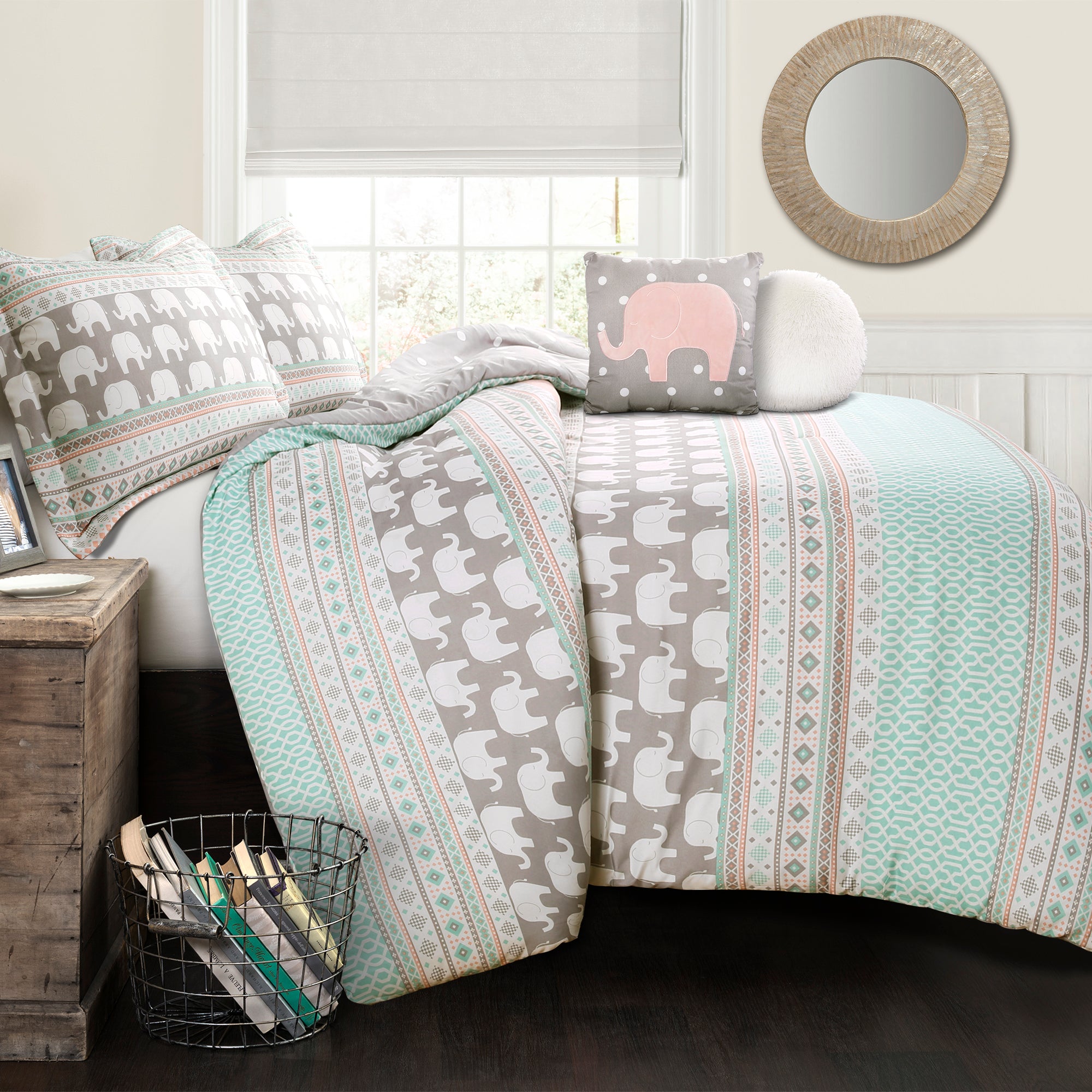 Plush Stripe Comforter Set Back To Campus Dorm Room Bedding, Lush Decor