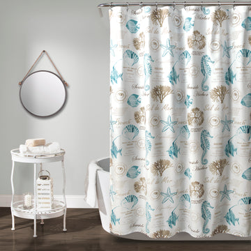 Harbor Life Shower Curtain Blue/Taupe