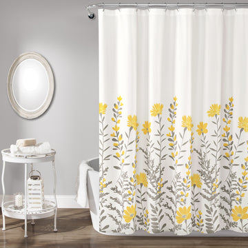 Aprile Shower Curtain Yellow & Gray Single