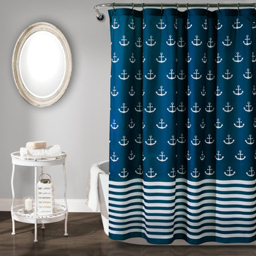 Anchor Shower Curtain In Navy Single