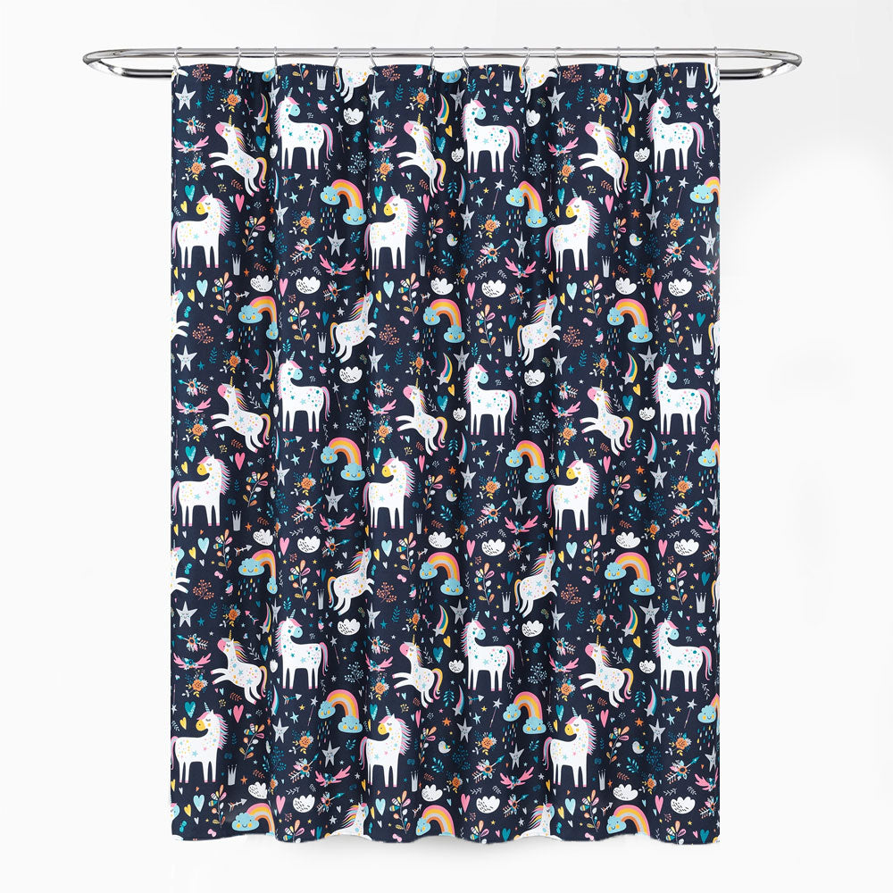 Unicorn Heart Shower Curtain Single, 72 x 72 Inch