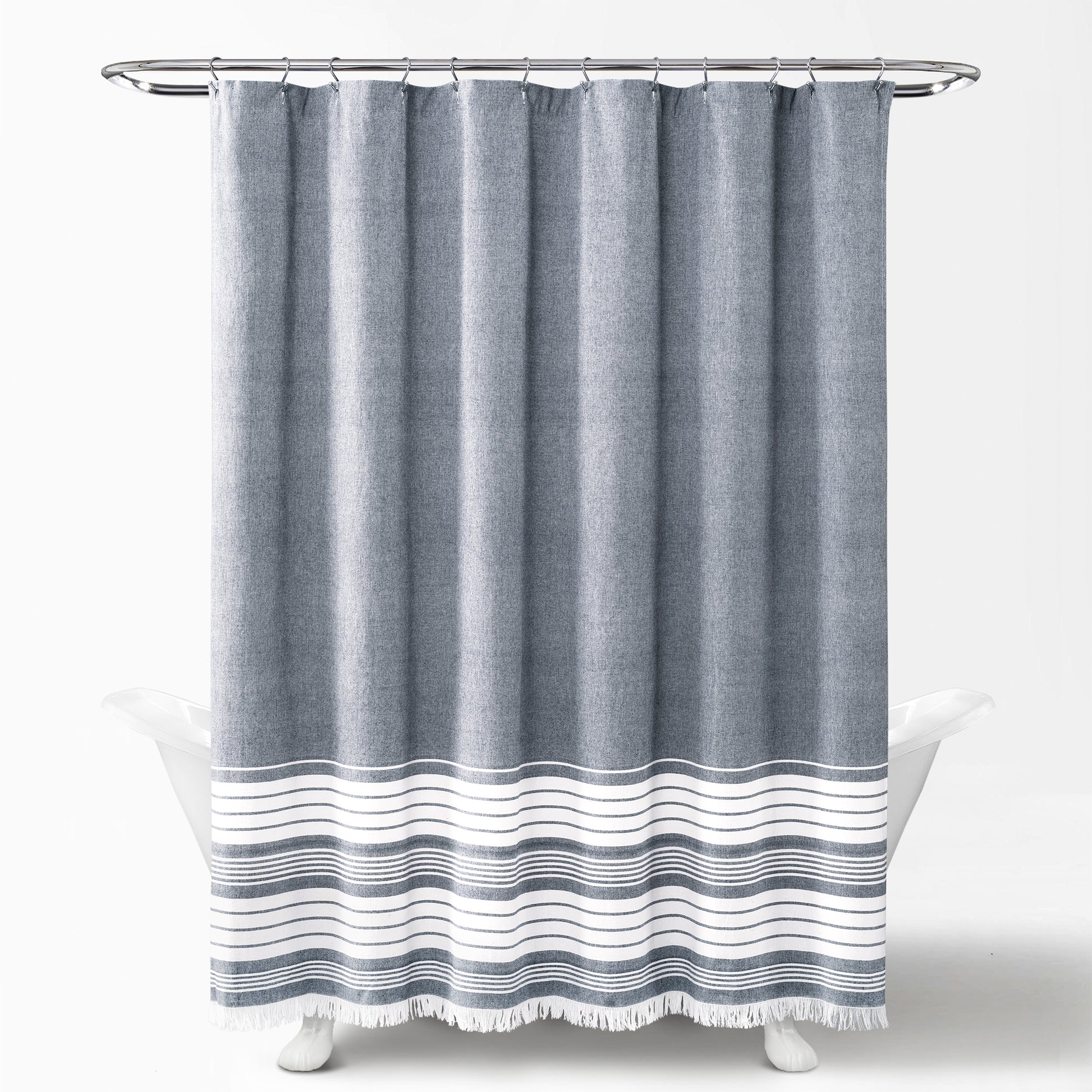 Cotton Tassel Fringe Shower Curtain