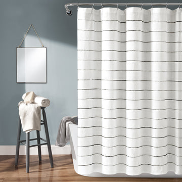 Ombre Stripe Yarn Dyed Cotton Shower Curtain