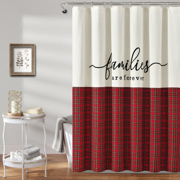 Families Are Forever Shower Curtain Red Single