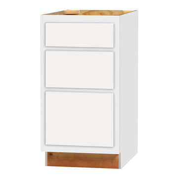 3 Drawer Cabinet - Dwhite Shaker - 18 Inch W x 34.5 Inch H x 24 Inch D
