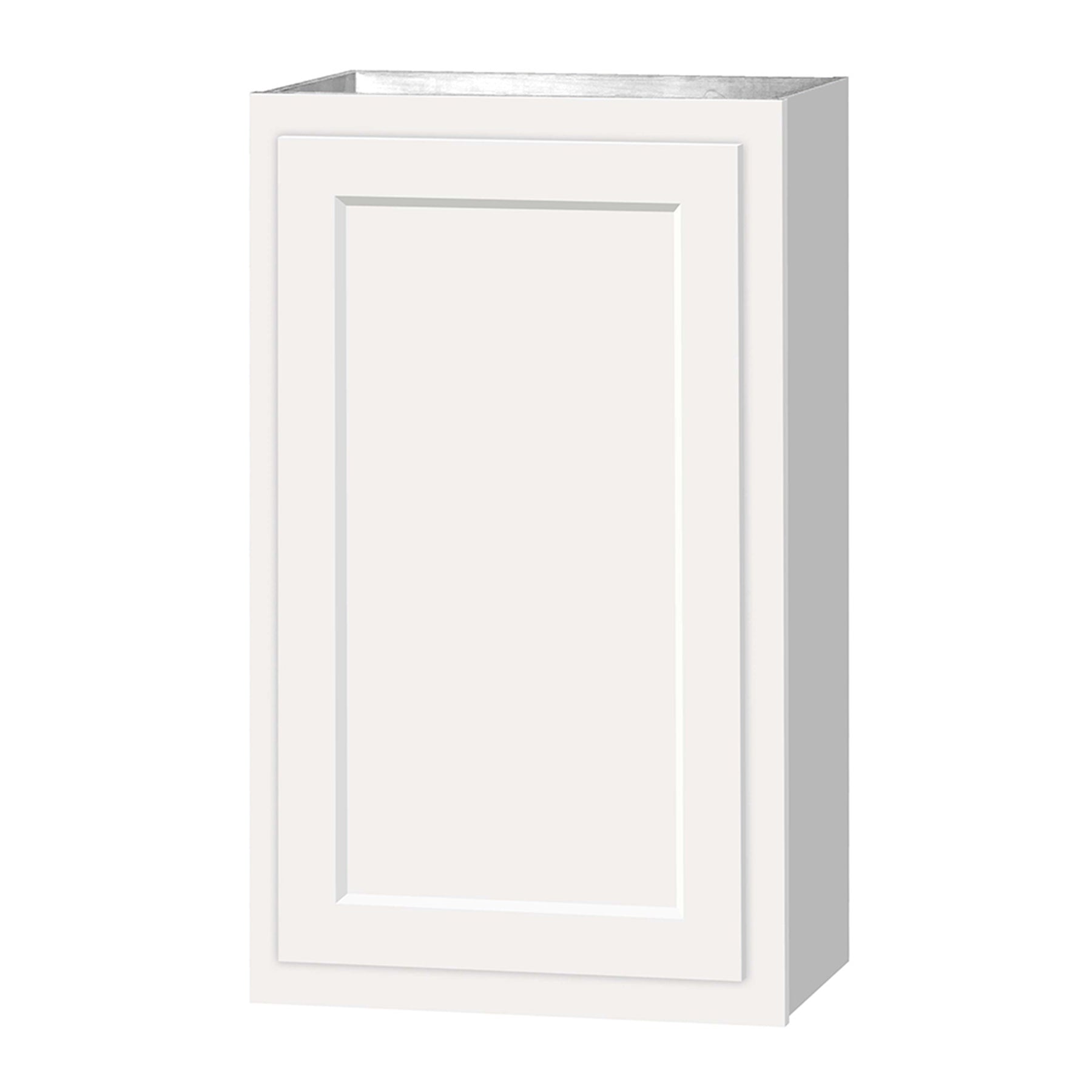 30 inch Wall Cabinets - Single Door - Dwhite Shaker - 18 Inch W x 30 Inch H x 12 Inch D