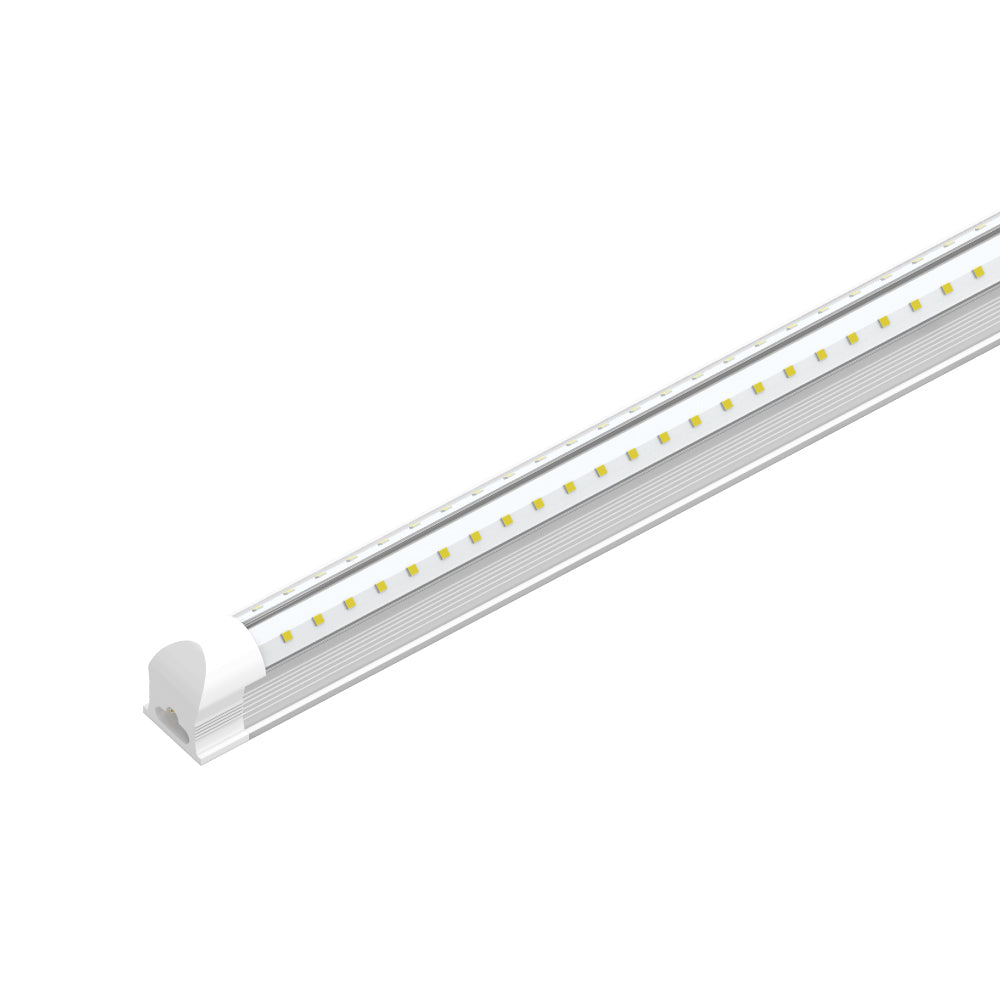 4ft Integrated 30W LED Tube Light Fixture - 3900Lm - 6500k Clear Cover