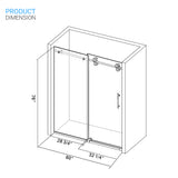 Ivanees Single Sliding Frameless Shower Door 8mm Clear Tempered Glass - Barn Door Style