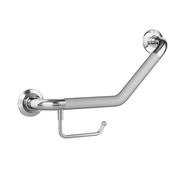 20 In. Ergo Angle Bar with Optional Toilet Paper Holder, ADA Compliant Steel Grab Bar