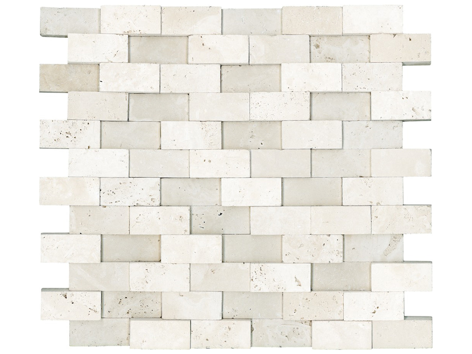 1 X 2 In Brick Ivory Honed Travertine Mosaic
