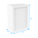 Wall Kitchen Cabinet - 21W x 30H x 12D - Aria White Shaker
