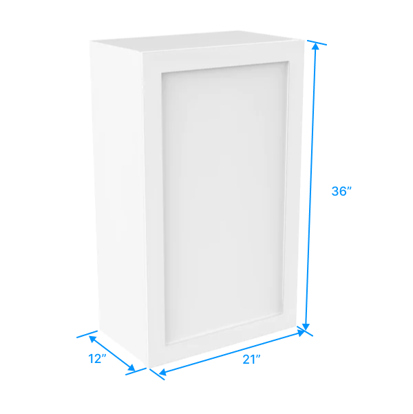 Wall Kitchen Cabinet - 21W x 36H x 12D - Aria White Shaker
