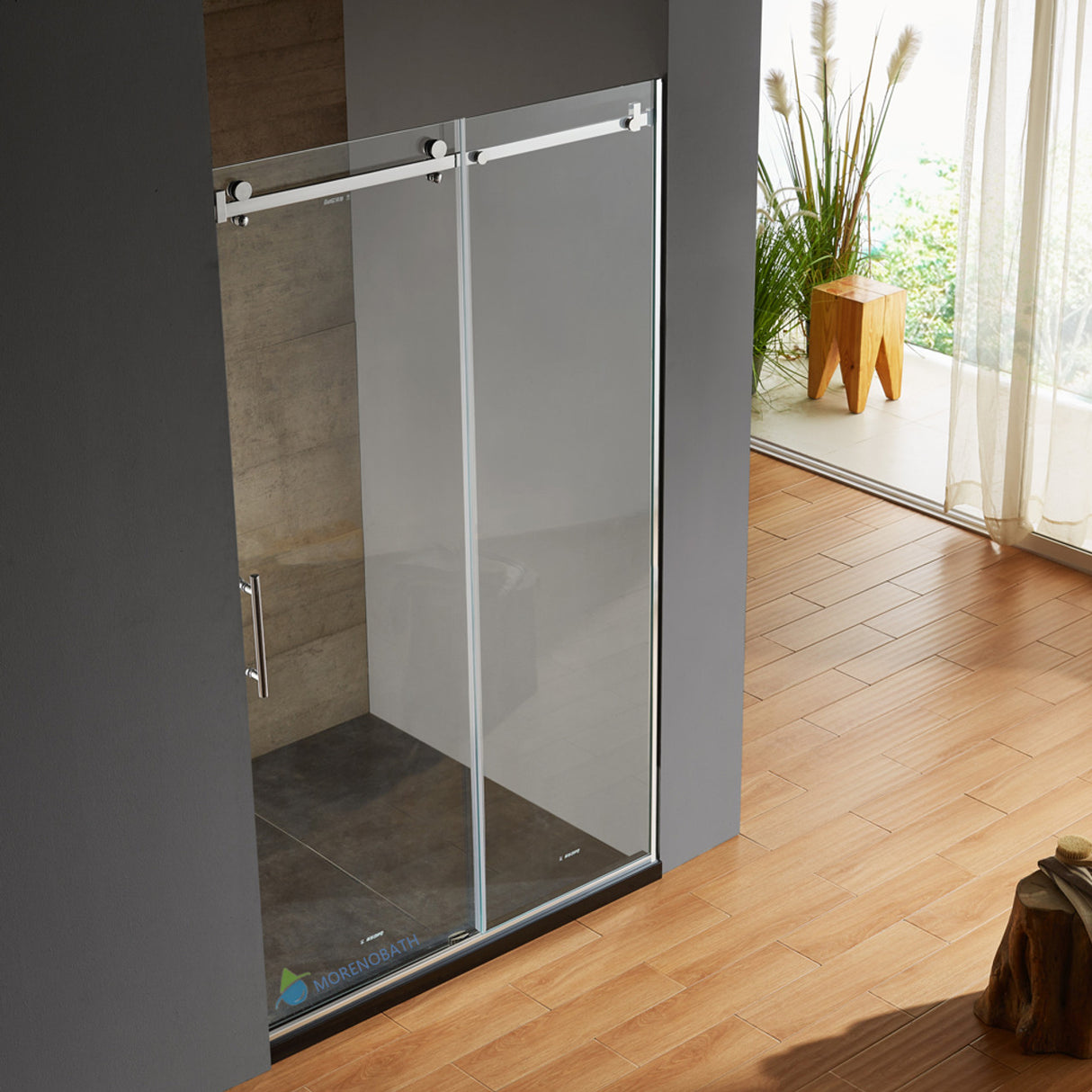 Shower Door - 48" x 80" Bright Chrome