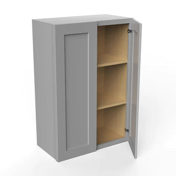 Wall Kitchen Cabinet - 24W x 36H x 12D - Grey Shaker Cabinet