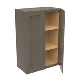 RTA - Elegant Smoky Grey - 36" High Double Door Wall Cabinet | 24"W x 36"H x 12"D
