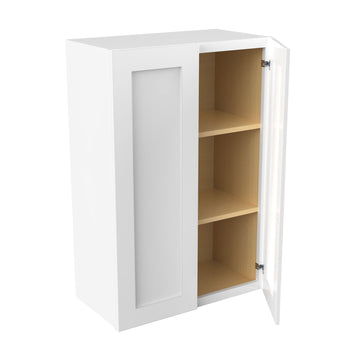 RTA - Elegant White - 36" High Double Door Wall Cabinet | 24"W x 36"H x 12"D
