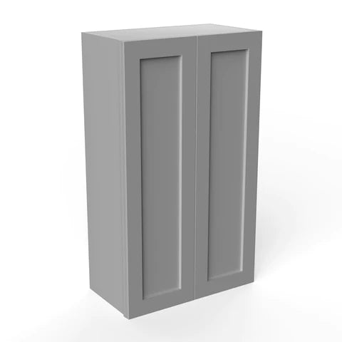 Wall Kitchen Cabinet - 24W x 42H x 12D - Grey Shaker Cabinet