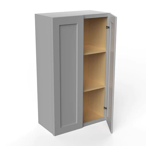 Wall Kitchen Cabinet - 24W x 42H x 12D - Grey Shaker Cabinet