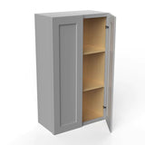 Wall Kitchen Cabinet - 24W x 42H x 12D - Grey Shaker Cabinet