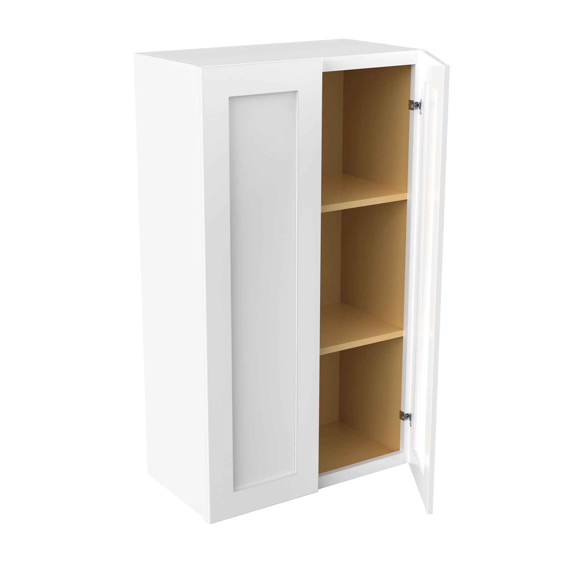RTA - Elegant White - 42" High Double Door Wall Cabinet | 24"W x 42"H x 12"D