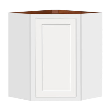 30 inch High Angle Wall Cabinet - Dwhite Shaker - 24 Inch W x 30 Inch H x 12 Inch D