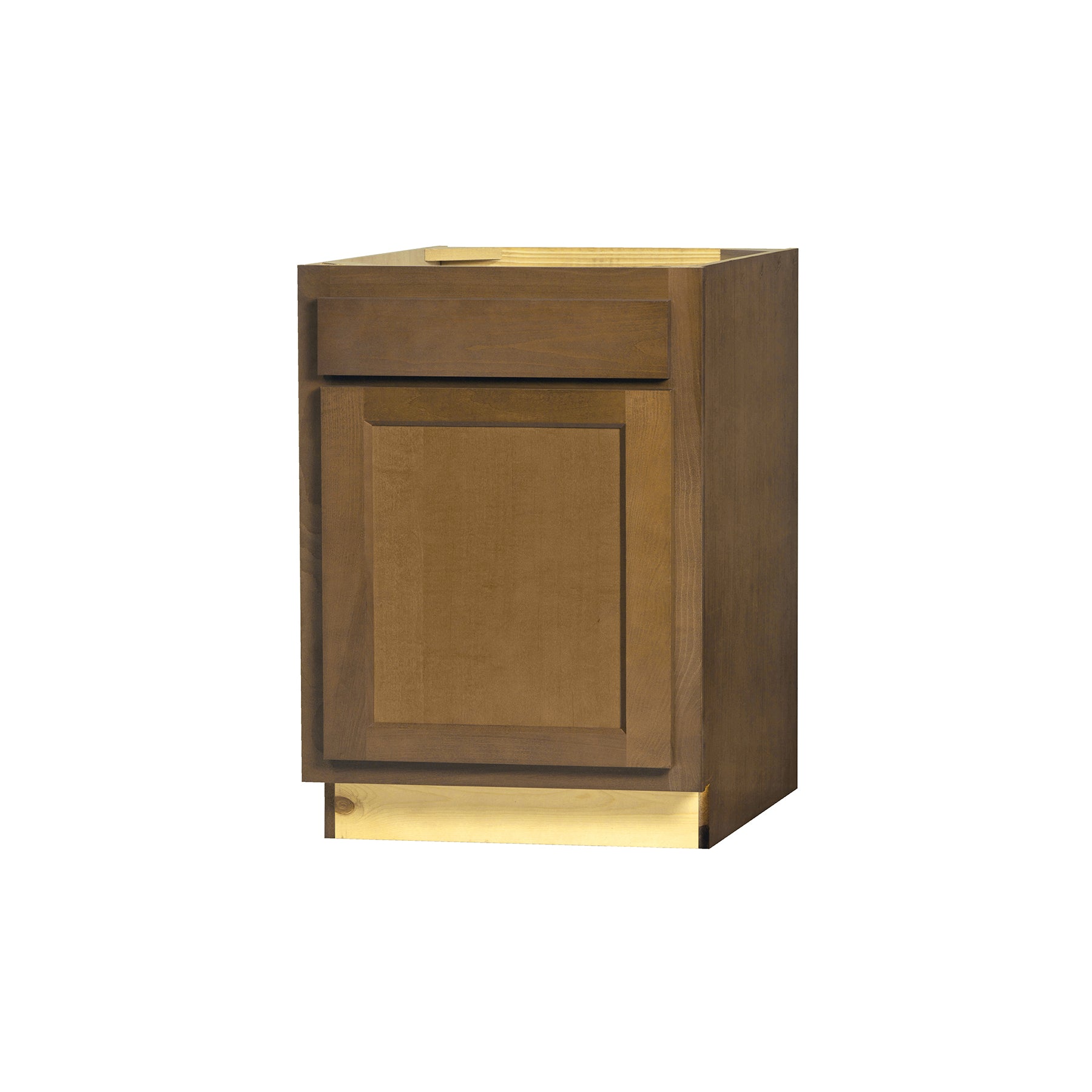 24 Inch Base Cabinets - Warmwood Shaker - 24 Inch W x 24 Inch D x 34.5 Inch H