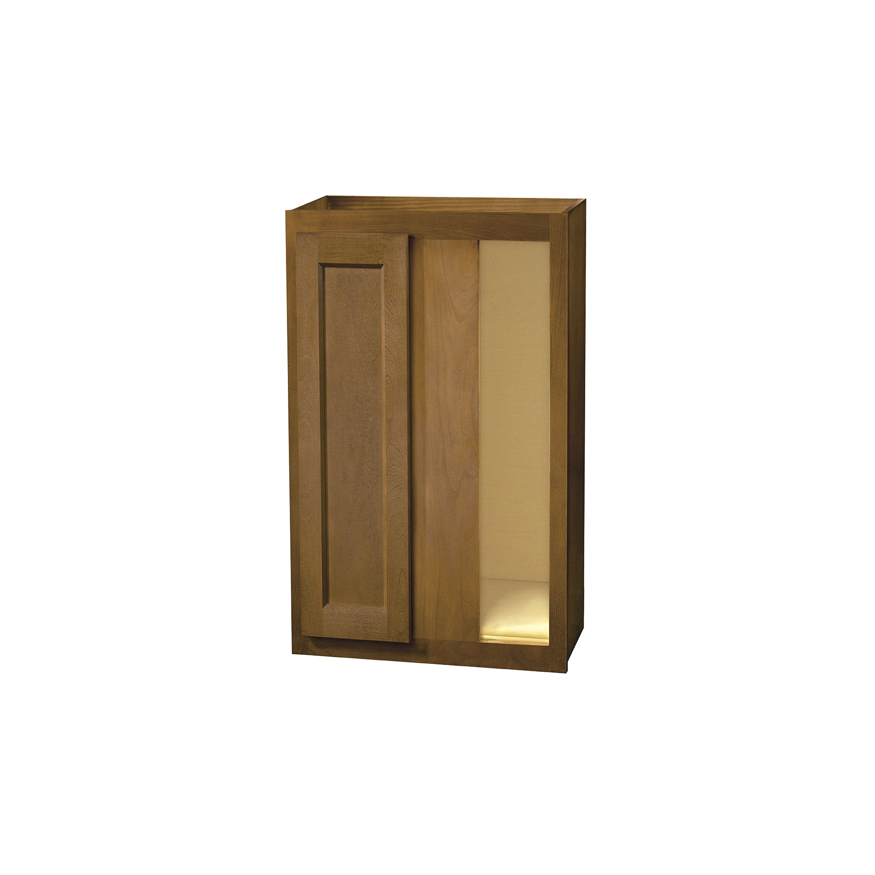 36 inch Wall Corner Cabinet - Single Door - Warmwood Shaker - 24 Inch W x 36 Inch H x 12 Inch D