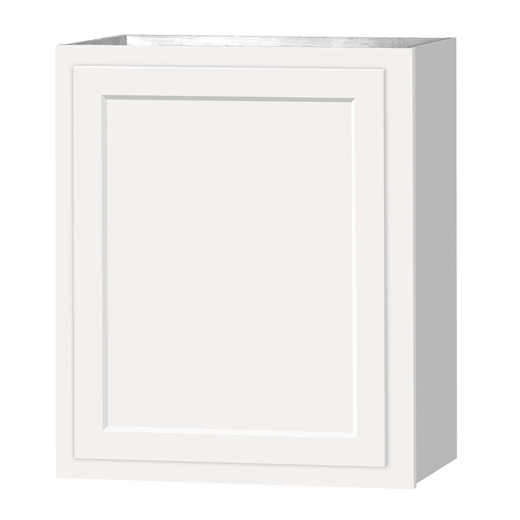 30 inch Wall Cabinets - Single Door - Dwhite Shaker - 24 Inch W x 30 Inch H x 12 Inch D