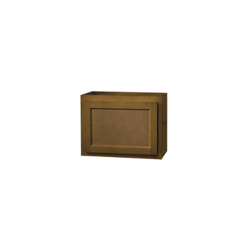 18 inch Wall Cabinets - Single Door - Warmwood Shaker - 24 Inch W x 18 Inch H x 12 Inch D