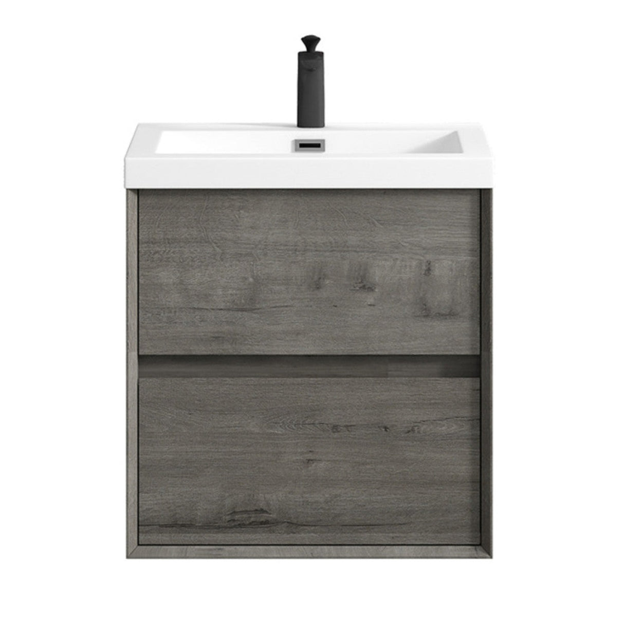 Luxury Kingdom Floating / Wall Mounted Bathroom Vanity With Acrylic Sink, Farmhouse Bath Vanity W/ Storage Cabinet