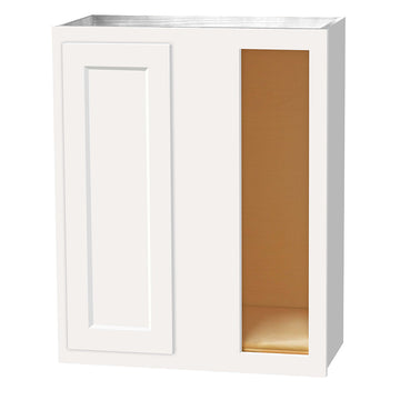 30 inch Wall Corner Cabinet - Single Door Dwhite Shaker - 24 Inch W x 30 Inch H x 12 Inch D