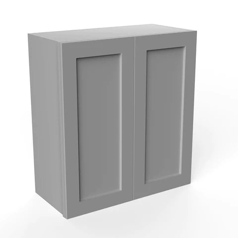 Wall Kitchen Cabinet - 27W x 30H x 12D - Grey Shaker Cabinet