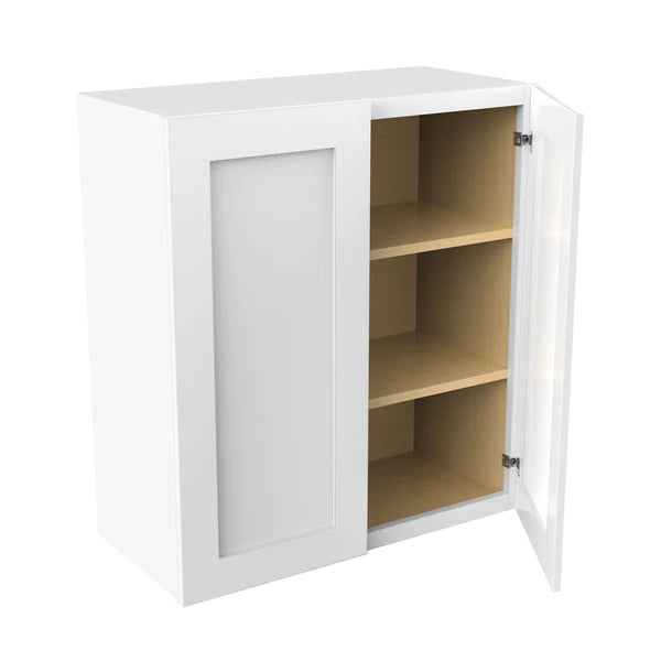 Wall Kitchen Cabinet - 27W x 30H x 12D - Aria White Shaker