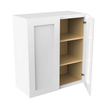 Elegant White - Double Door Wall Cabinet | 27"W x 30"H x 12"D