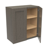 RTA - Elegant Smoky Grey - 30" High Double Door Wall Cabinet | 27"W x 30"H x 12"D