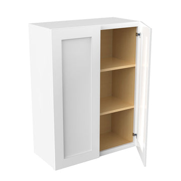 RTA - Elegant White - 36" High Double Door Wall Cabinet | 27"W x 36"H x 12"D