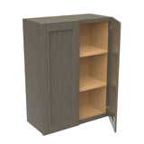 RTA - Elegant Smoky Grey - 36" High Double Door Wall Cabinet | 27"W x 36"H x 12"D
